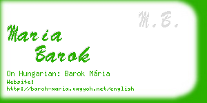 maria barok business card